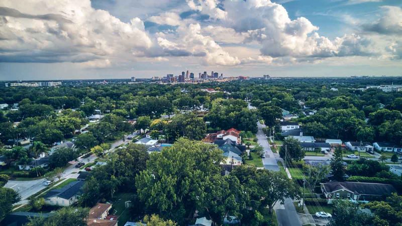 Aerial view of downtown Orlando