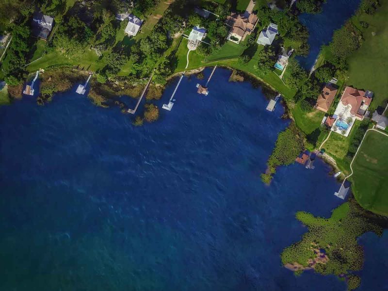 Aerial View of Lake Down in Windermere, Florida