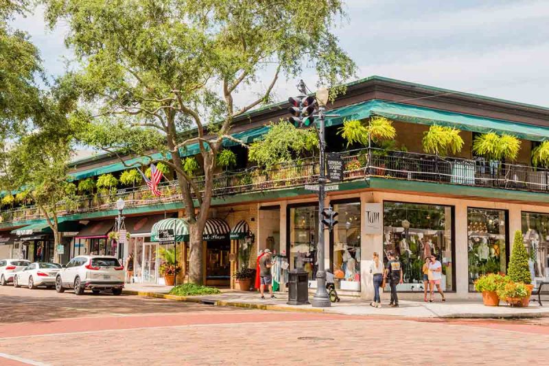 Park Avenue in Downtown Winter Park Florida USA