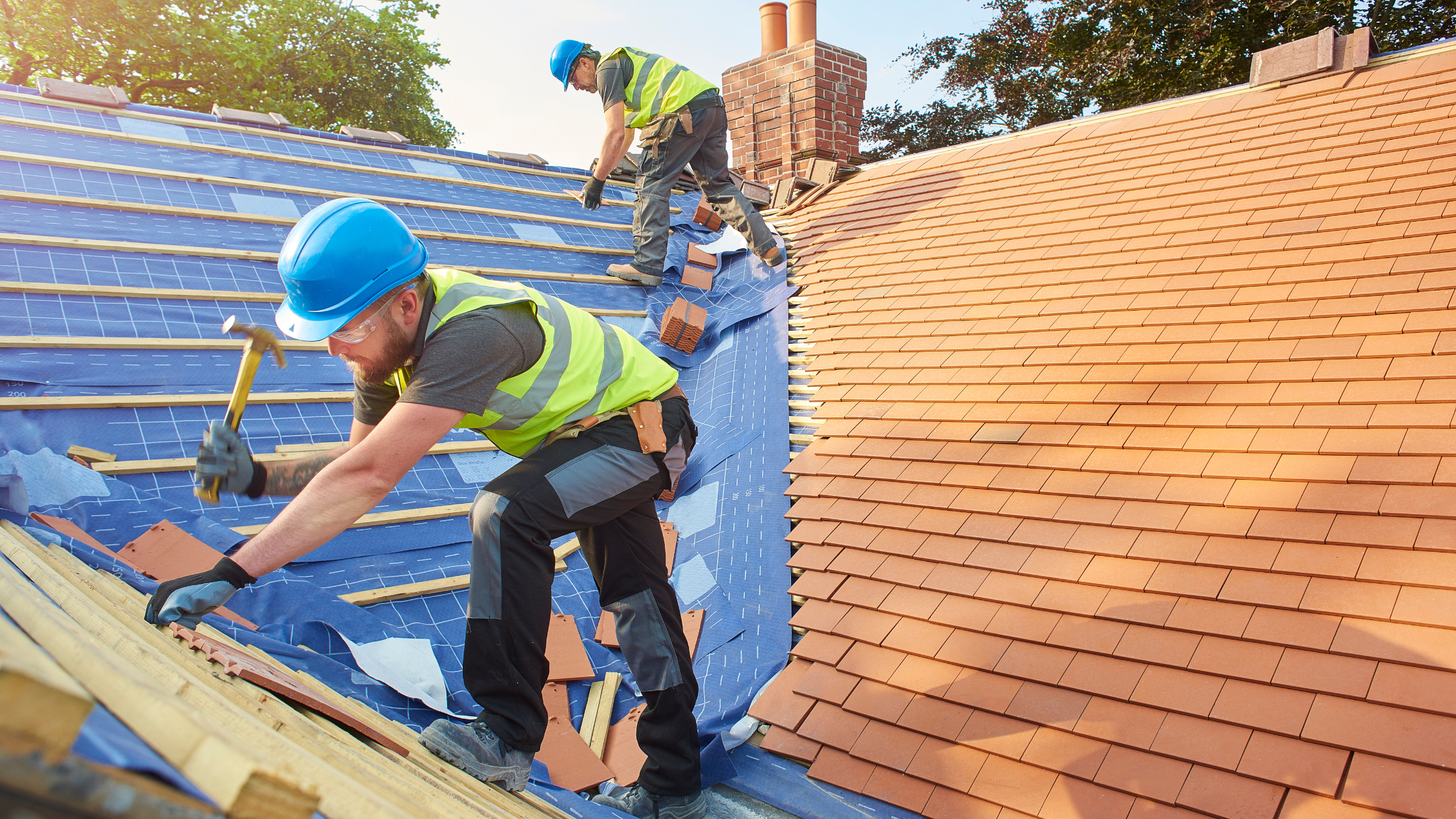 men working on florida roof