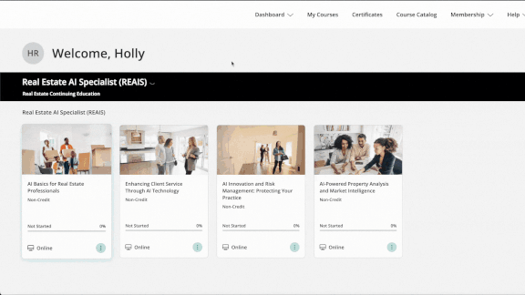 Gold Coast Schools real estate CE platform dashboard