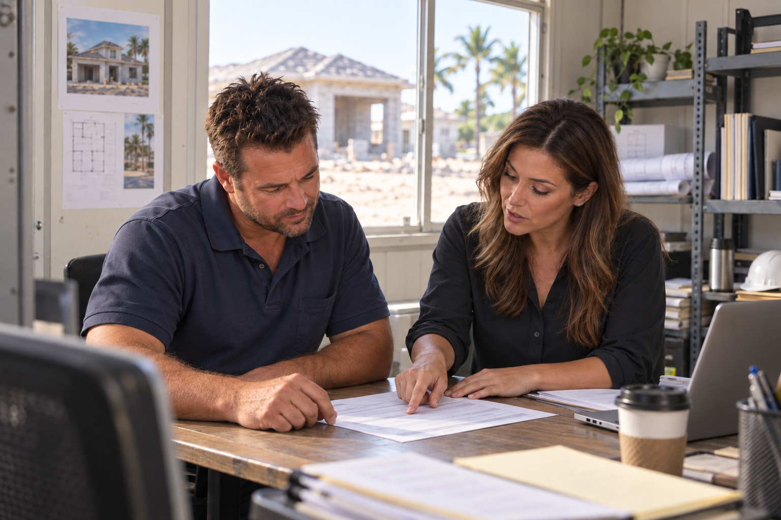 Florida contractor reviewing his license application with a Gold Coast specialist